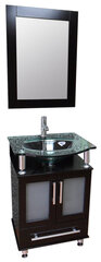 24" Clear Glass Top Vanity Clear Glass Top