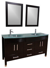72" Double Sink Vanity Frosted Glass