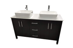 59.5" Double Sink Modern Bathroom Vanity