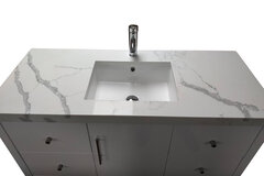 48" Modern Bathroom Vanity Calacatta Quartz Stone