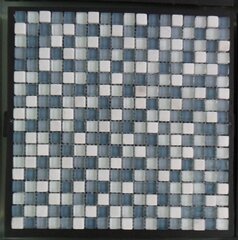 Glass & Stone Combo 12" x 12" - White Stone and Blue Glass