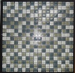 Glass Mosaic Tile 12" x 12" - 3 Shades of Green Glass