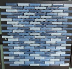 Glass Mosaic Tile 12" x 12" - 3 Shades of Blue