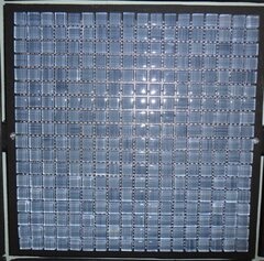 Glass Mosaic Tile 12" x 12" - Blue w/ small black lines in background