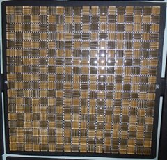 Glass Mosaic Tile 12" x 12" - Brown w/ black lines in background