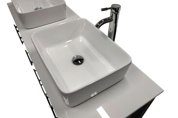 59.5" Double Sink Modern Bathroom Vanity